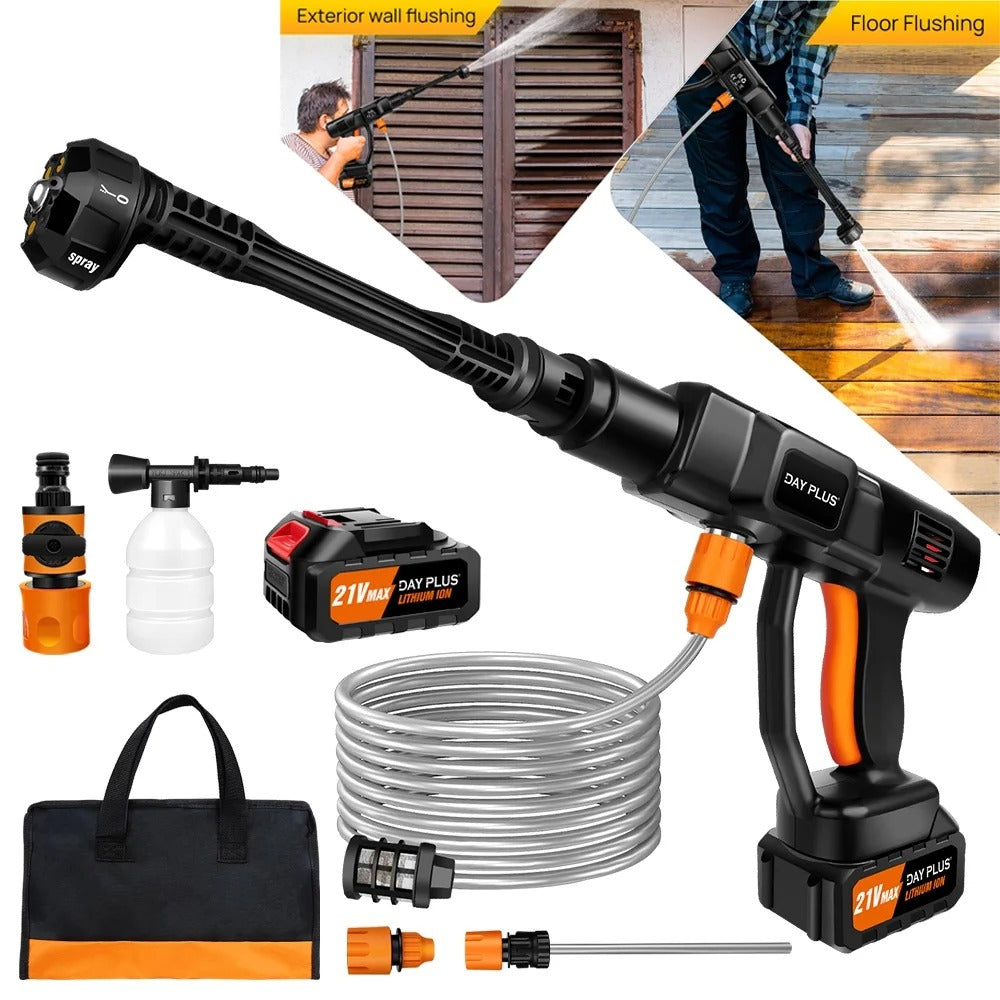 21V Water Gun Spray Cleaner Car Washer, with 3000mAh battery, Handheld High Pressure Washer for Car/Floor/Garden Cleaning and Water