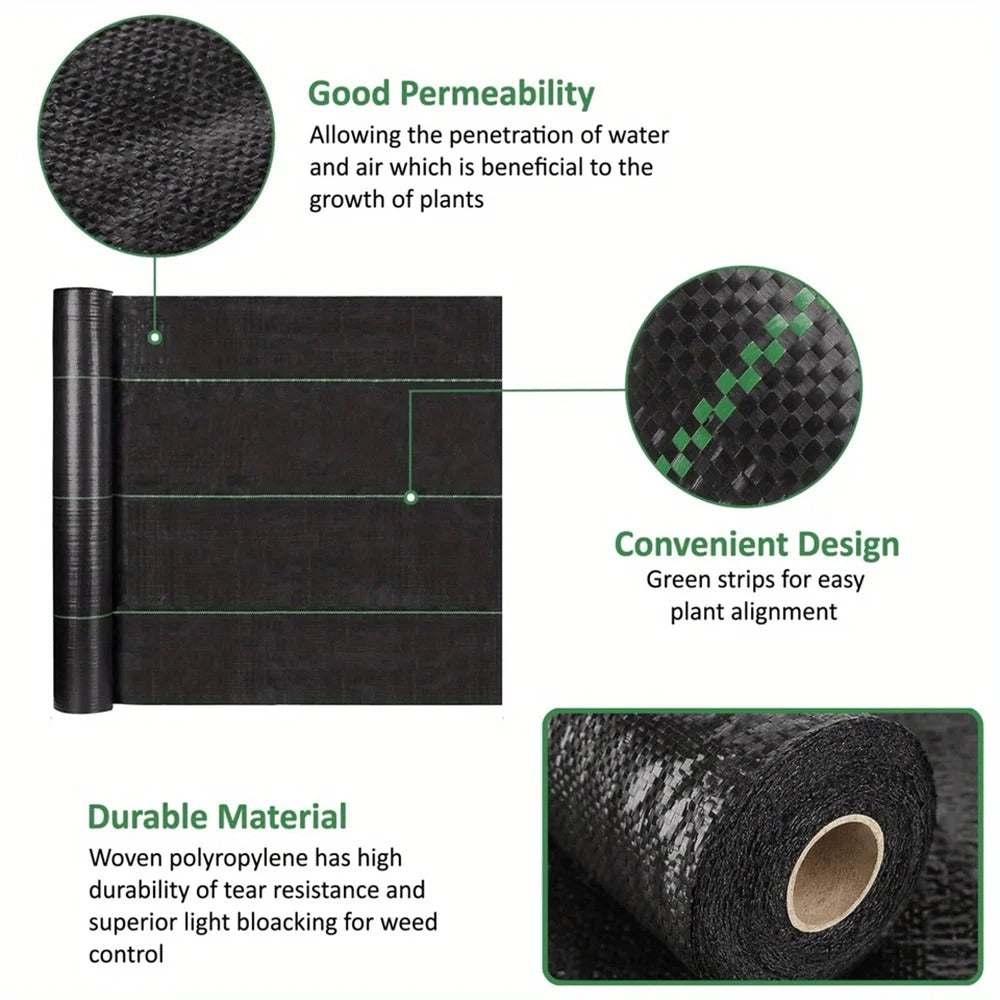 100 GSM Heavy Duty Weed Control Fabric Sheet Membrane Landscape Ground Cover Garden Mat ,1 Meter Width 50 Meter Length