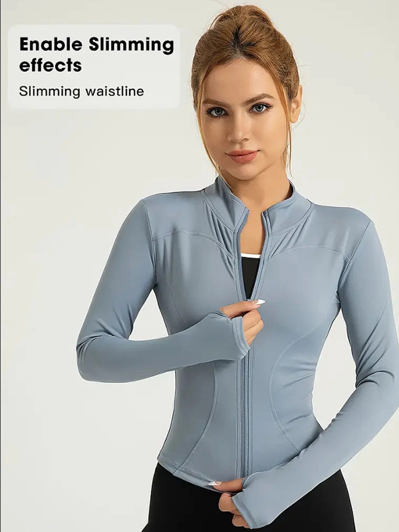Fitness Wear Long-Sleeved Female Slimming Stand-Up Collar Sports Jacket