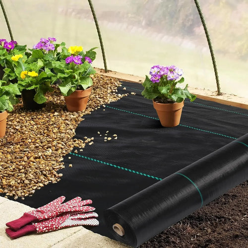 100 GSM Heavy Duty Weed Control Fabric Sheet Membrane Landscape Ground Cover Garden Mat ,1 Meter Width 50 Meter Length