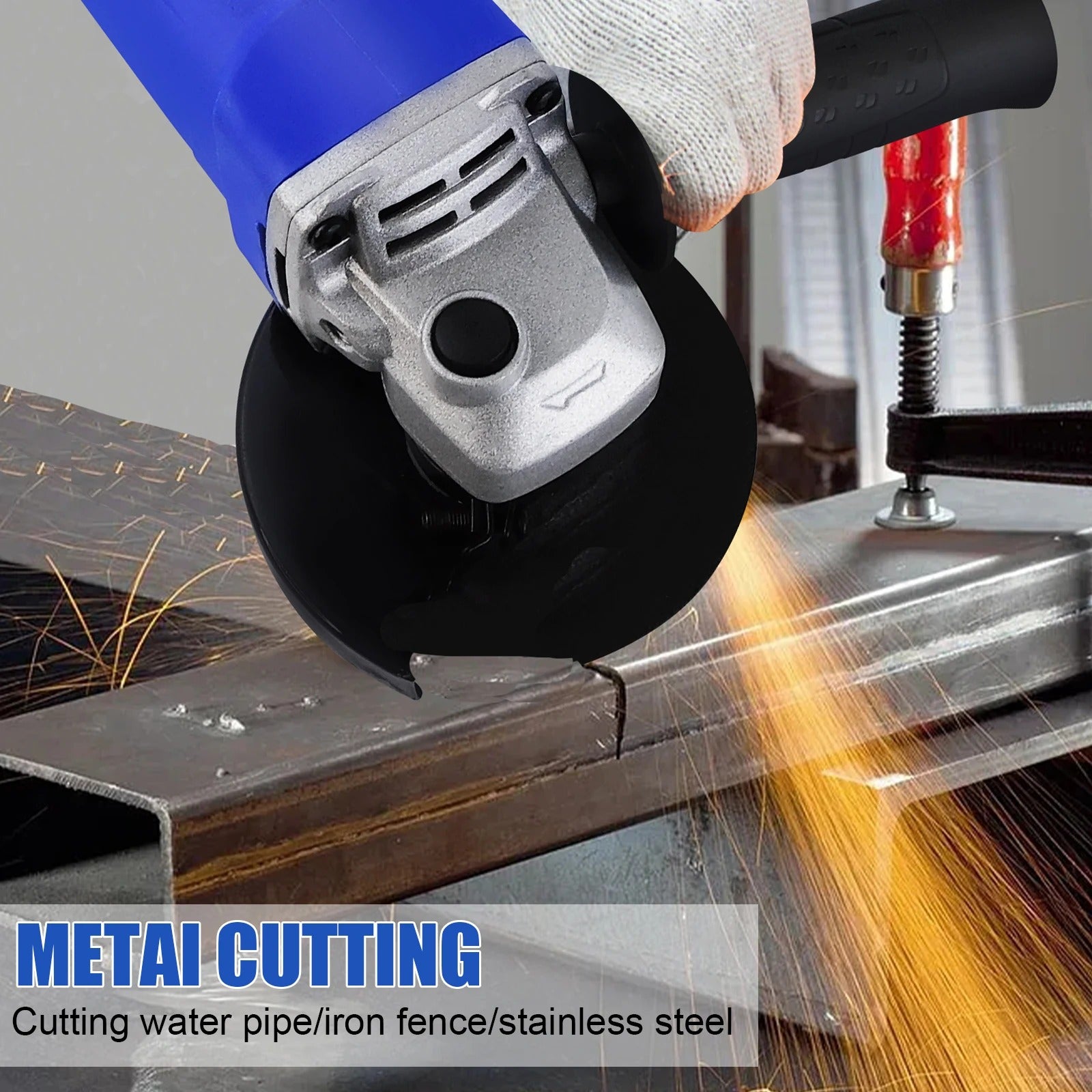 2000W Electric Angle Grinder, 115mm 4.5 inch Grinding Tool 12000 RPM, Wheel Disc for Metal, Tile Cutting and Grinding