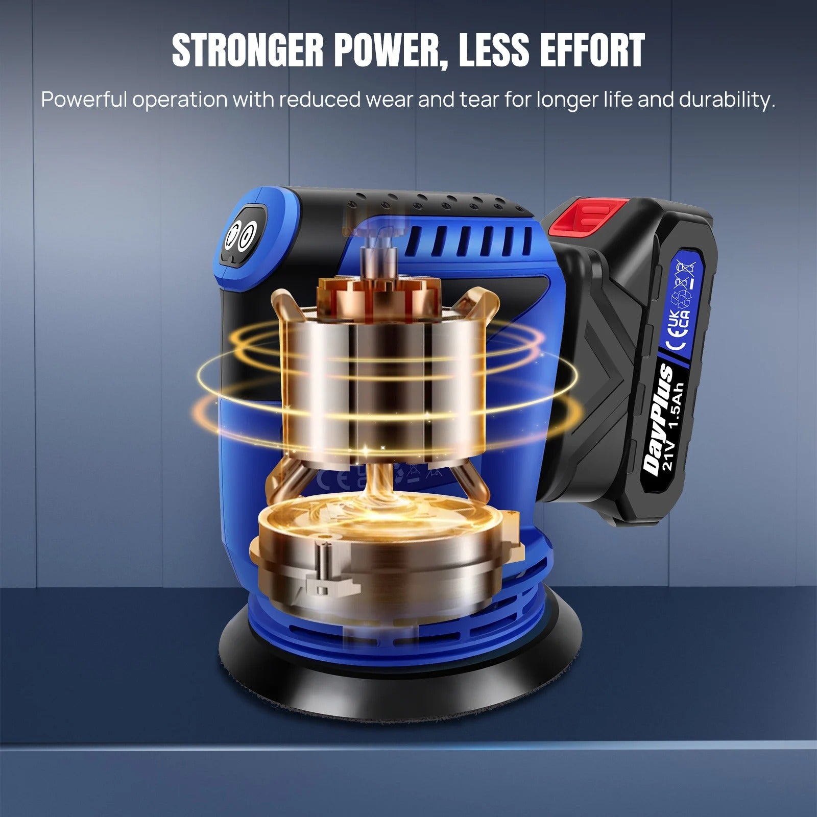 21V Cordless Orbital Sander with 1X 1.5Ah Battery & Charger,3-Speed Control, Perfect for Sanding, Polishing Wood & Metal Surfaces