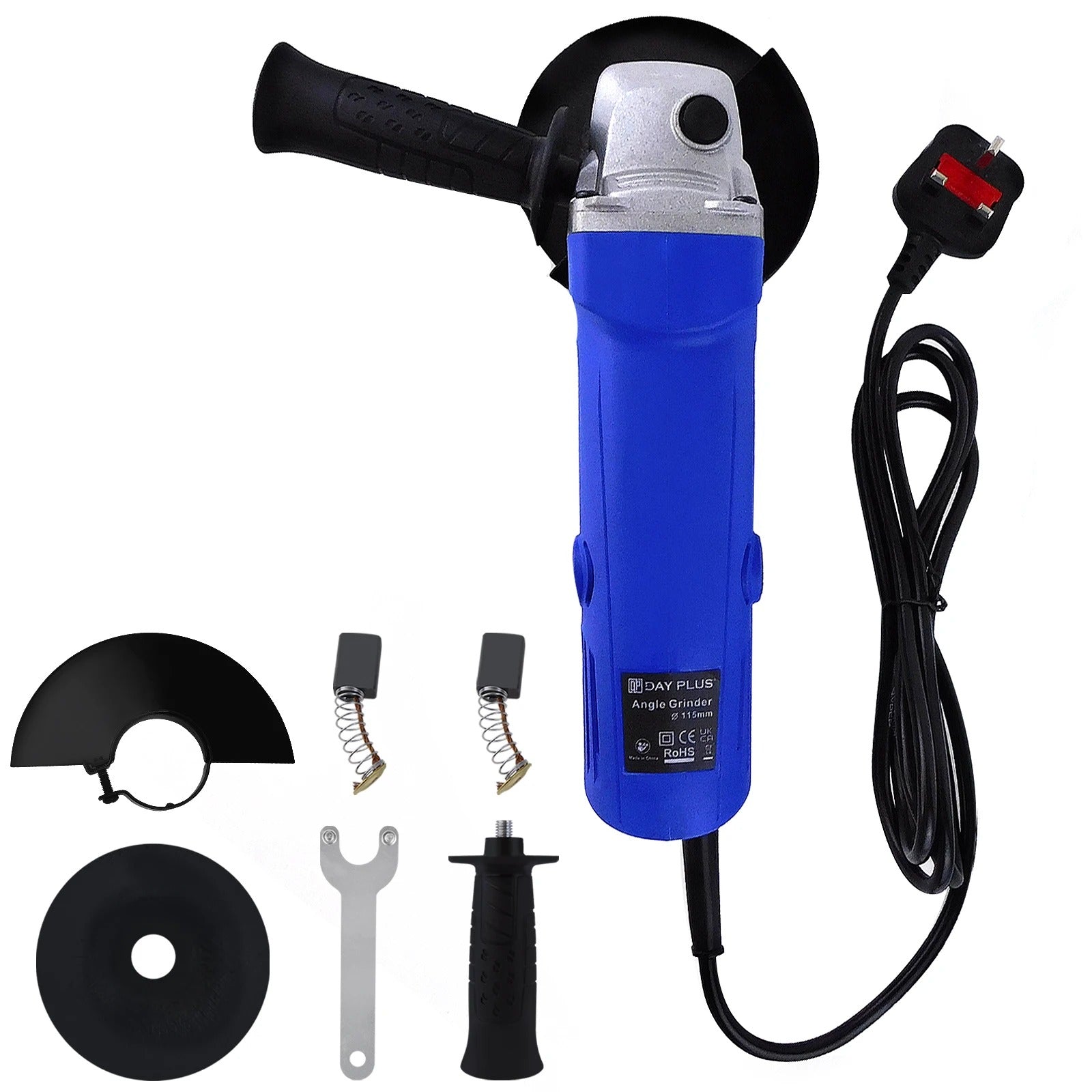 2000W Electric Angle Grinder, 115mm 4.5 inch Grinding Tool 12000 RPM, Wheel Disc for Metal, Tile Cutting and Grinding