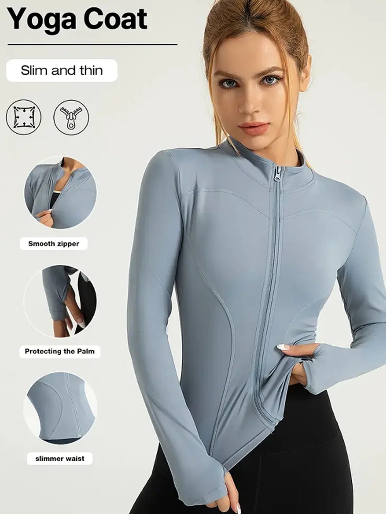 Fitness Wear Long-Sleeved Female Slimming Stand-Up Collar Sports Jacket