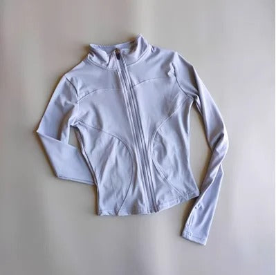 Outdoor Sports Long Sleeved Women Slim Yoga Clothes Quick Dry Zipper Cardigan Stand Up Collar Jacket Running Fitness Jacket Top