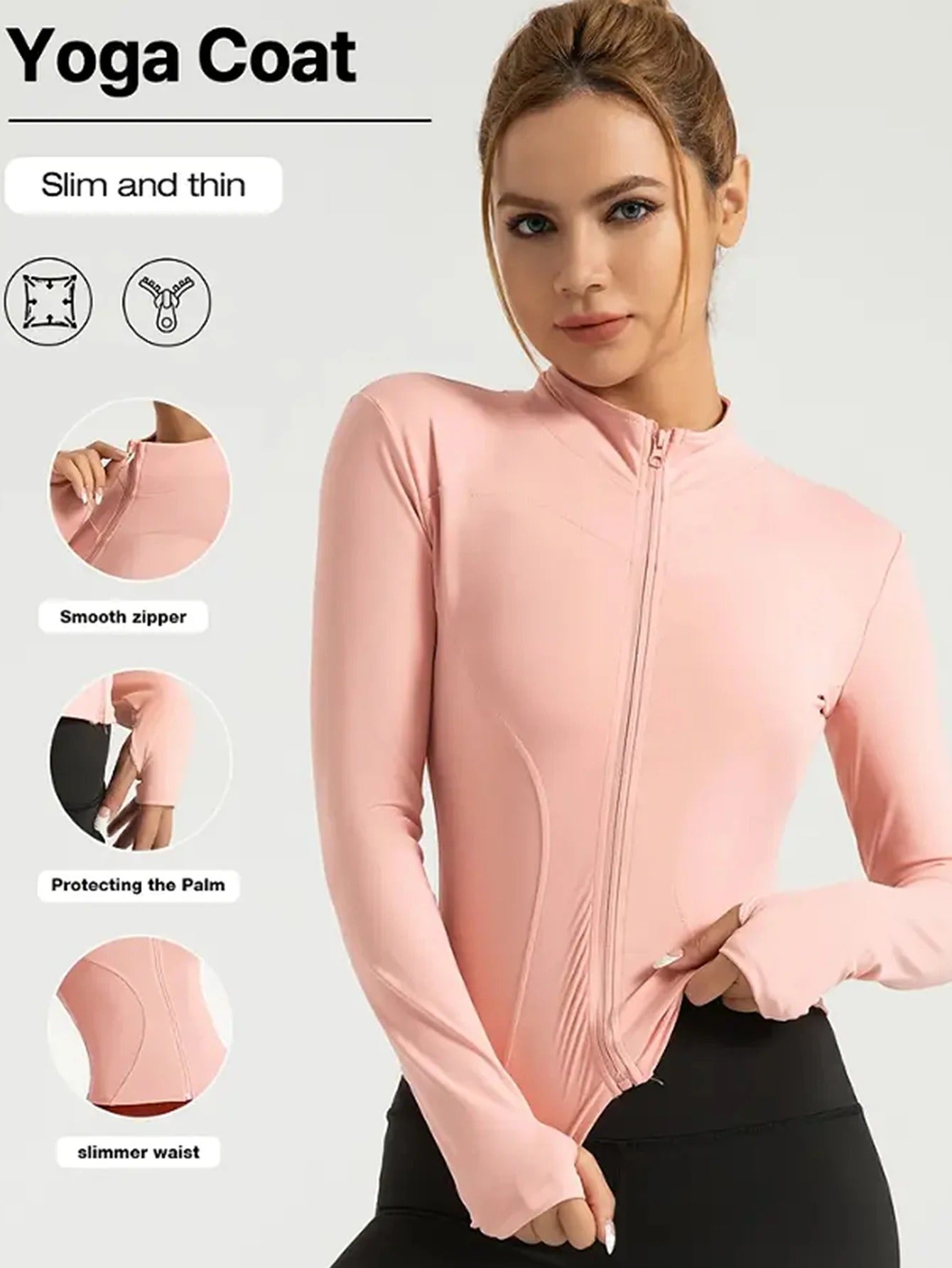 Fitness Wear Long-Sleeved Female Slimming Stand-Up Collar Sports Jacket